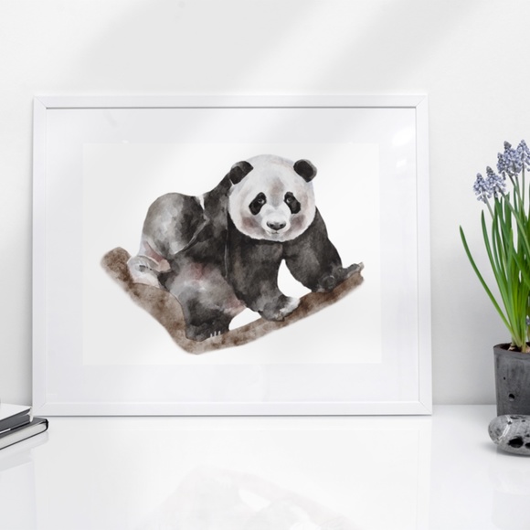 Watercolor Panda Portrait Wall Art Print Poster Unframed - Picture 8 of 16